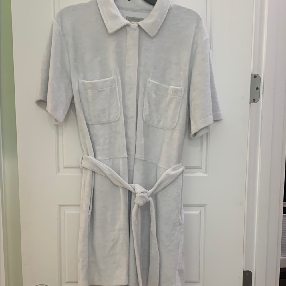 Outerknown light Blue Terry Cloth Short Sleeve Romper. Size M NWT